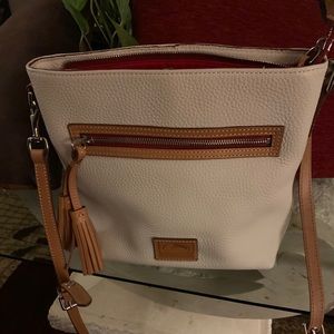 Off white Dooney & Burke Pebble Grain Crossbody